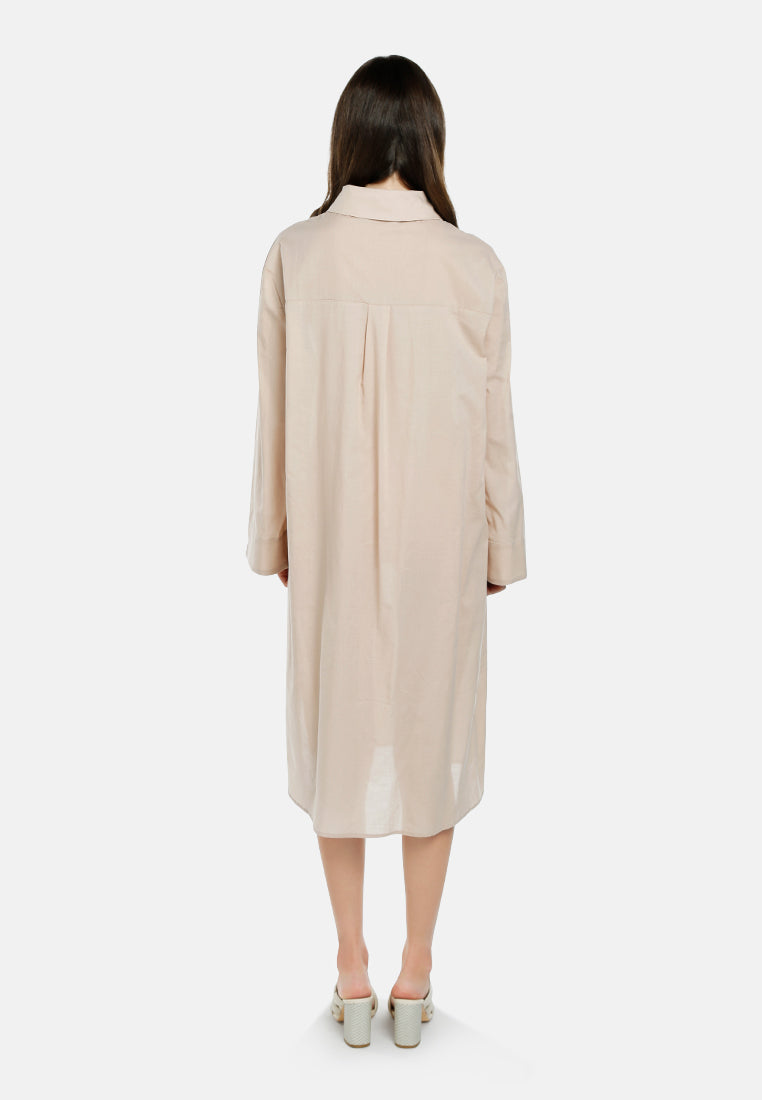 oversized shirt dress by ruw#color_khaki