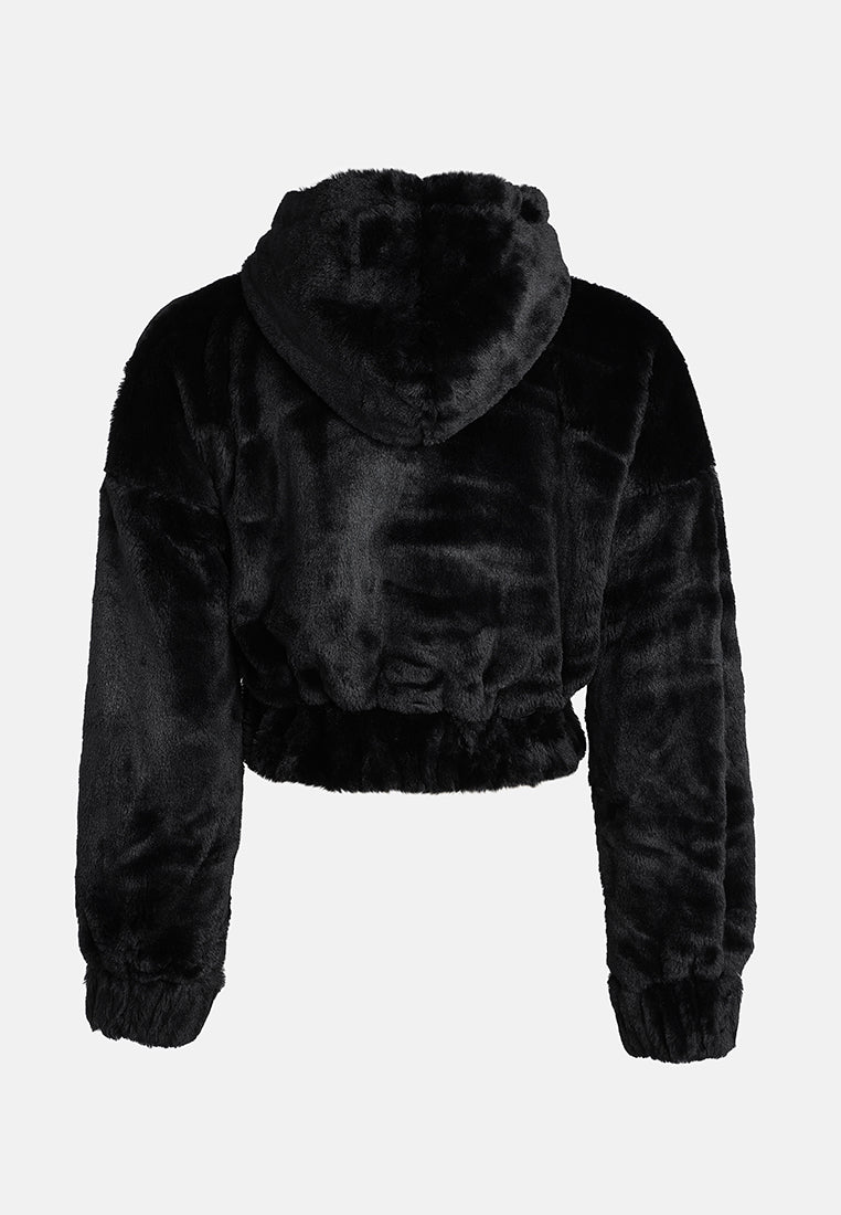relaxed off shoulder hooded jacket by ruw#color_black