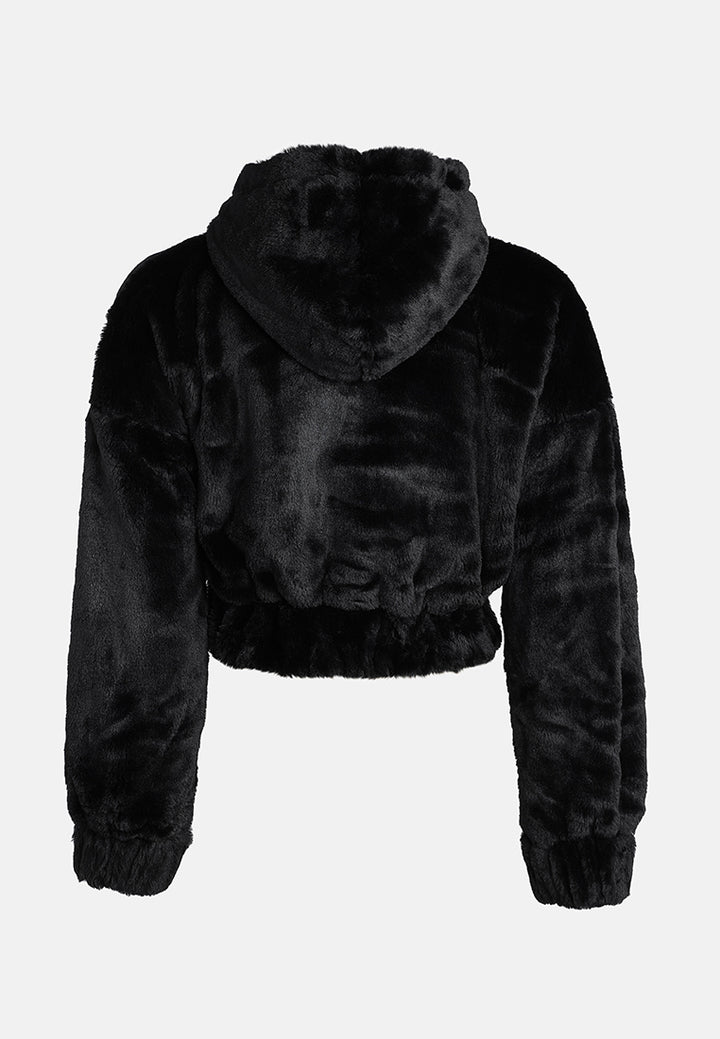 relaxed off shoulder hooded jacket by ruw#color_black