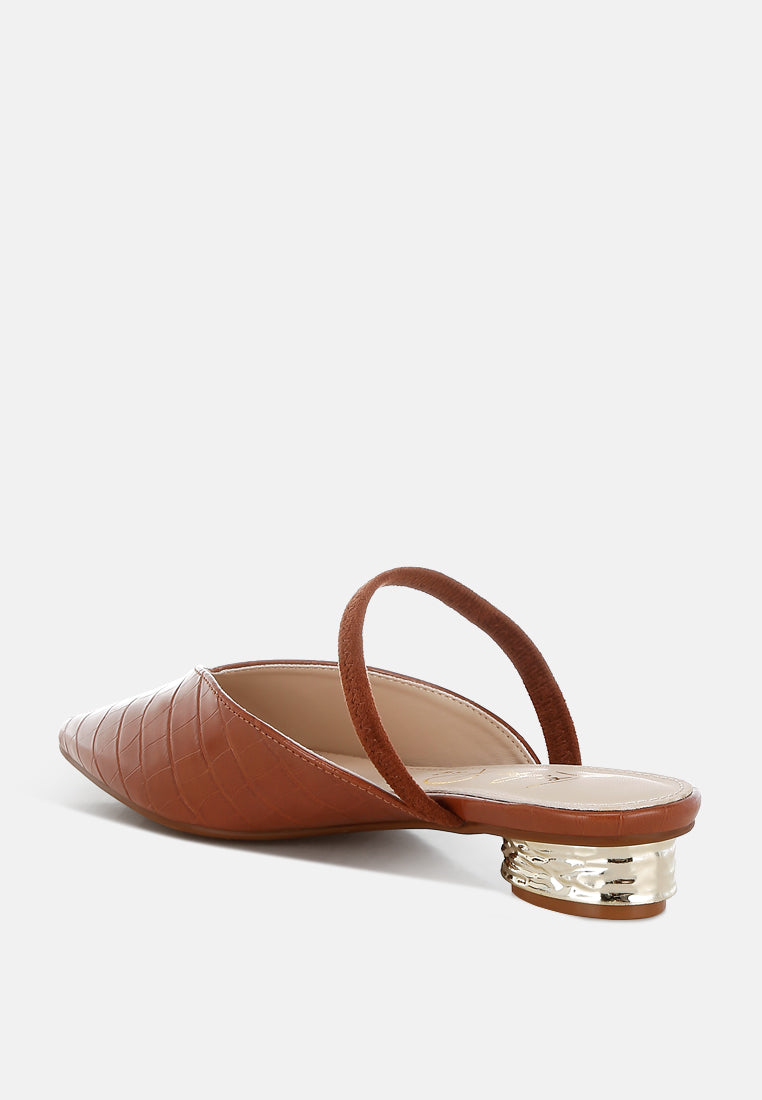 fantasy heel croco mules by ruw#color_tan