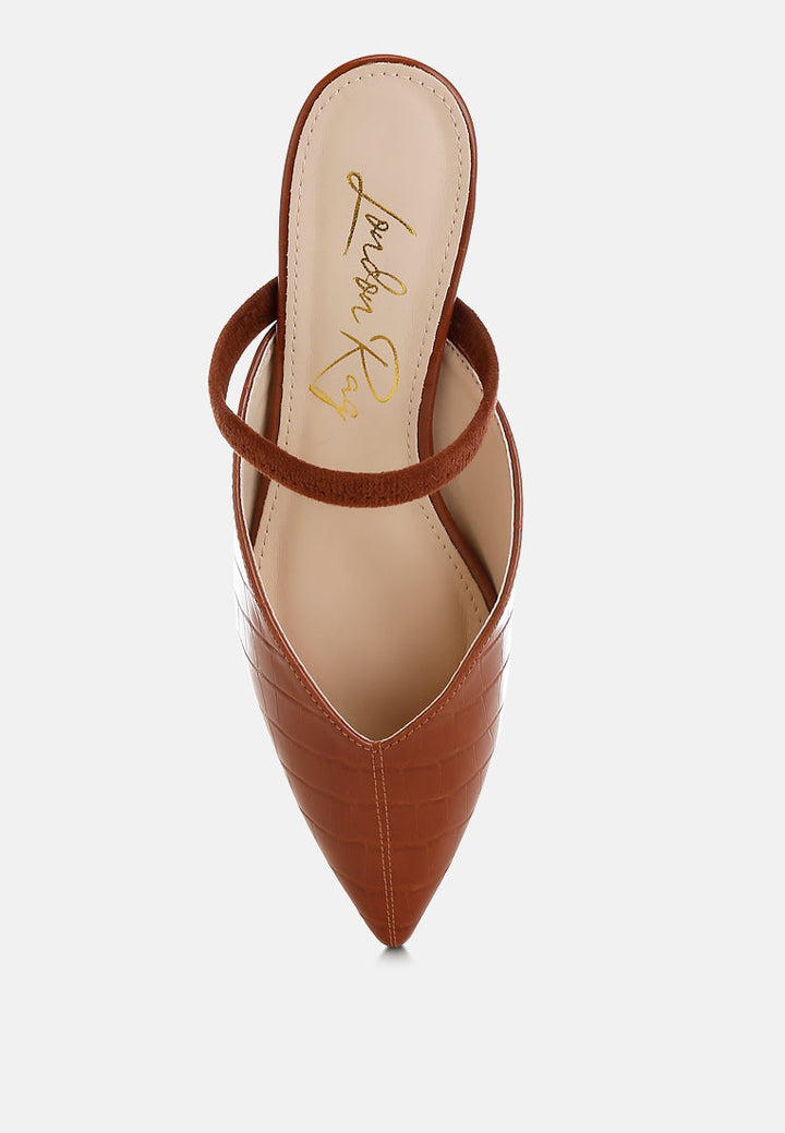 fantasy heel croco mules by ruw#color_tan