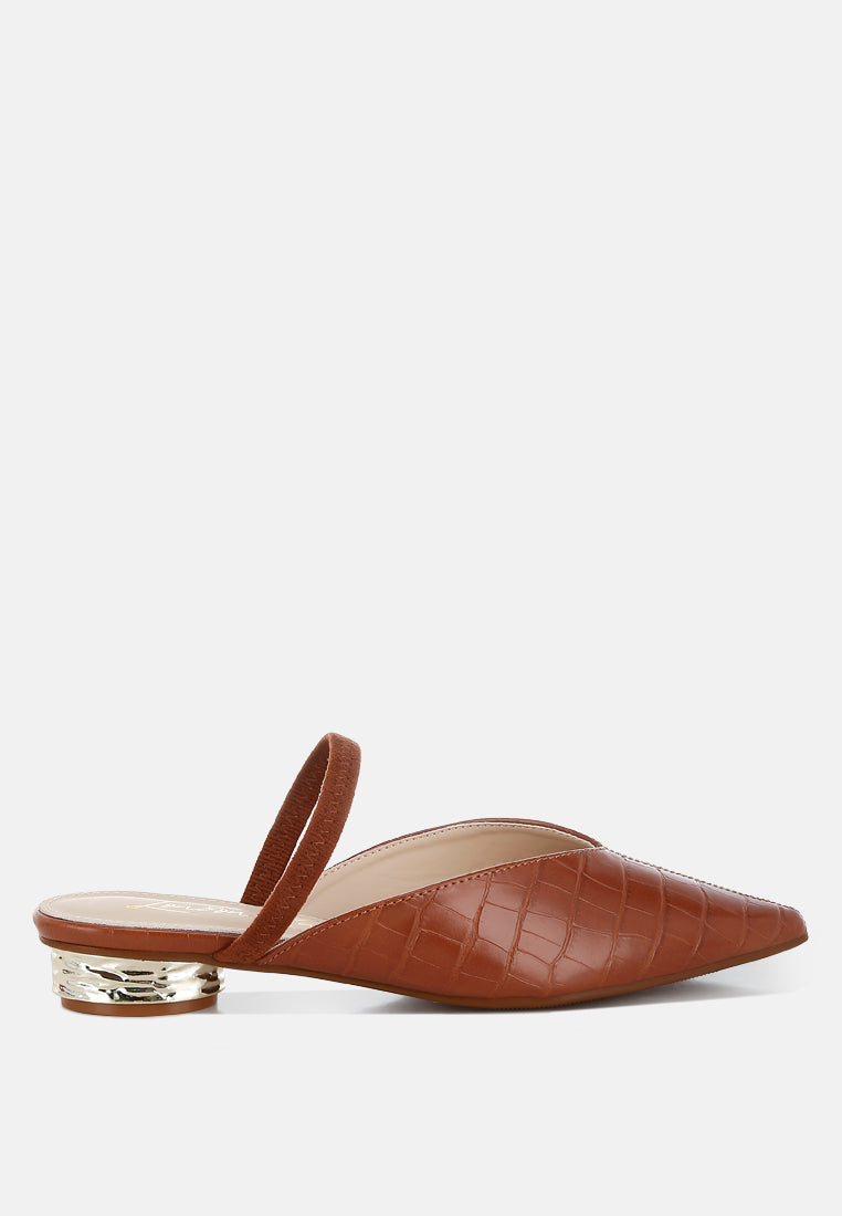 fantasy heel croco mules by ruw#color_tan