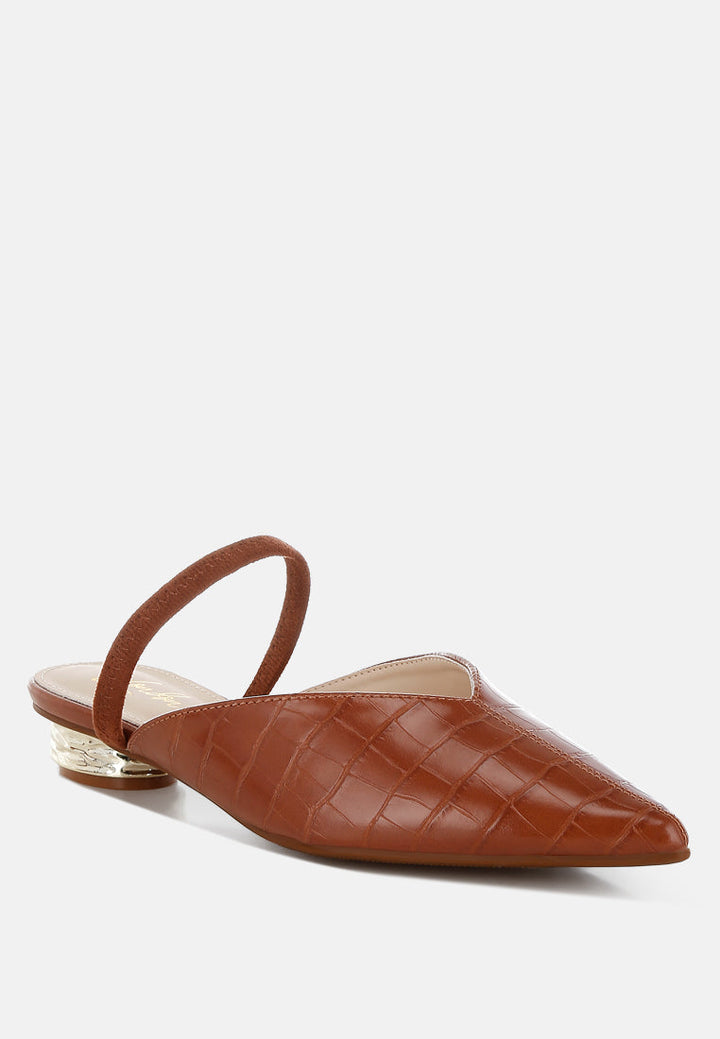 fantasy heel croco mules by ruw#color_tan
