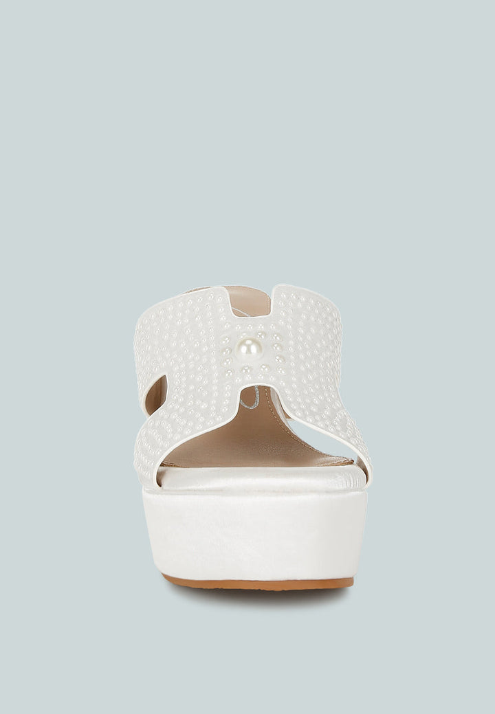 satin pearl detail wedge sandals by ruw#color_white