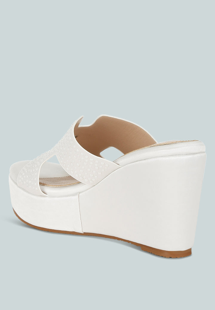 satin pearl detail wedge sandals by ruw#color_white