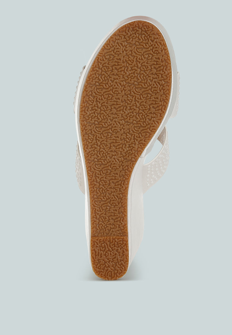 satin pearl detail wedge sandals by ruw#color_white