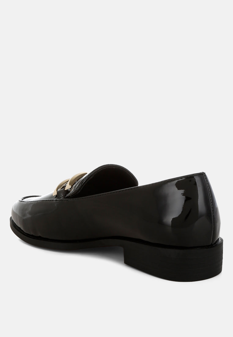 patent faux leather loafers by ruw#color_black