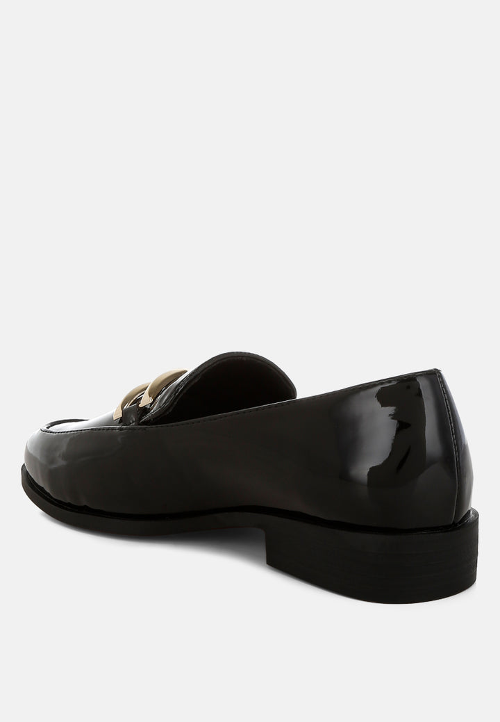 patent faux leather loafers by ruw#color_black