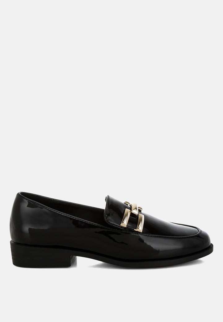 patent faux leather loafers by ruw#color_black