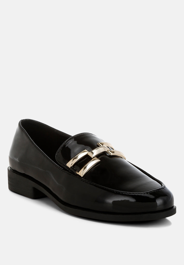 patent faux leather loafers by ruw#color_black