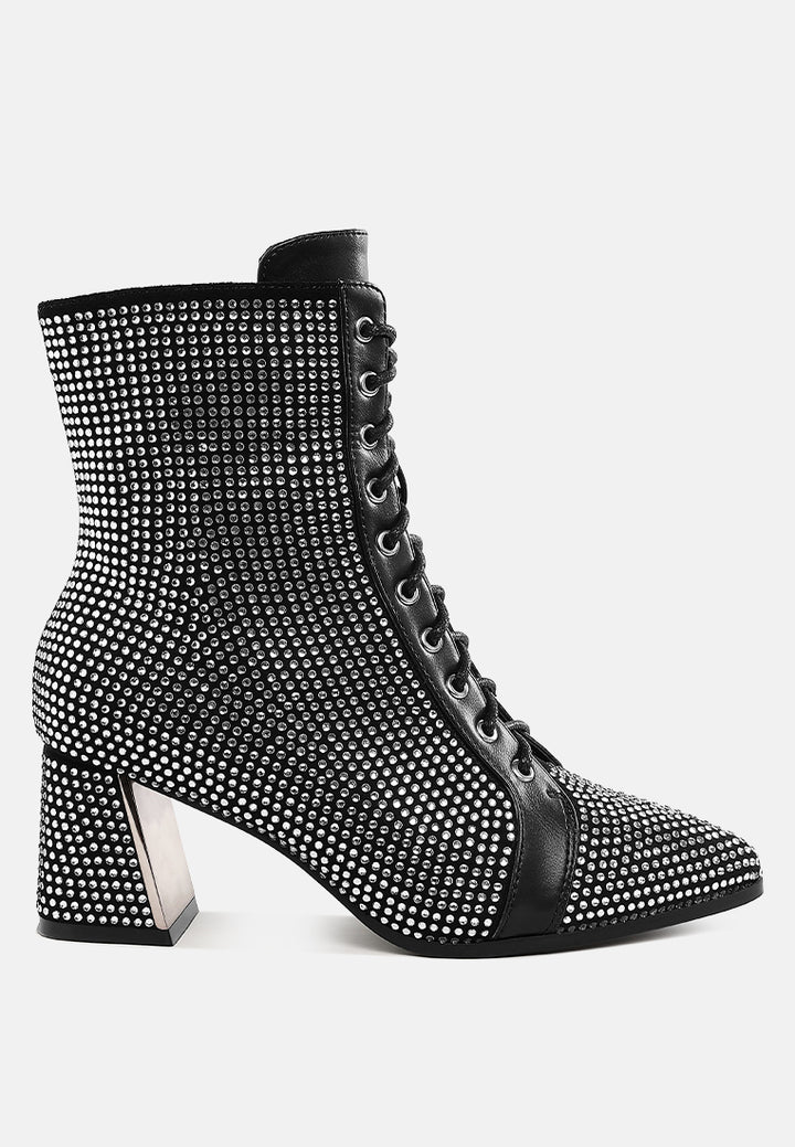 rhinestone embellished ankle boots by ruw#color_black