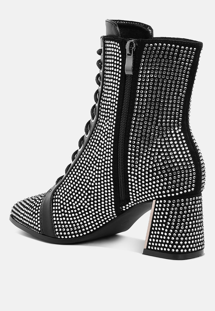 rhinestone embellished ankle boots by ruw#color_black