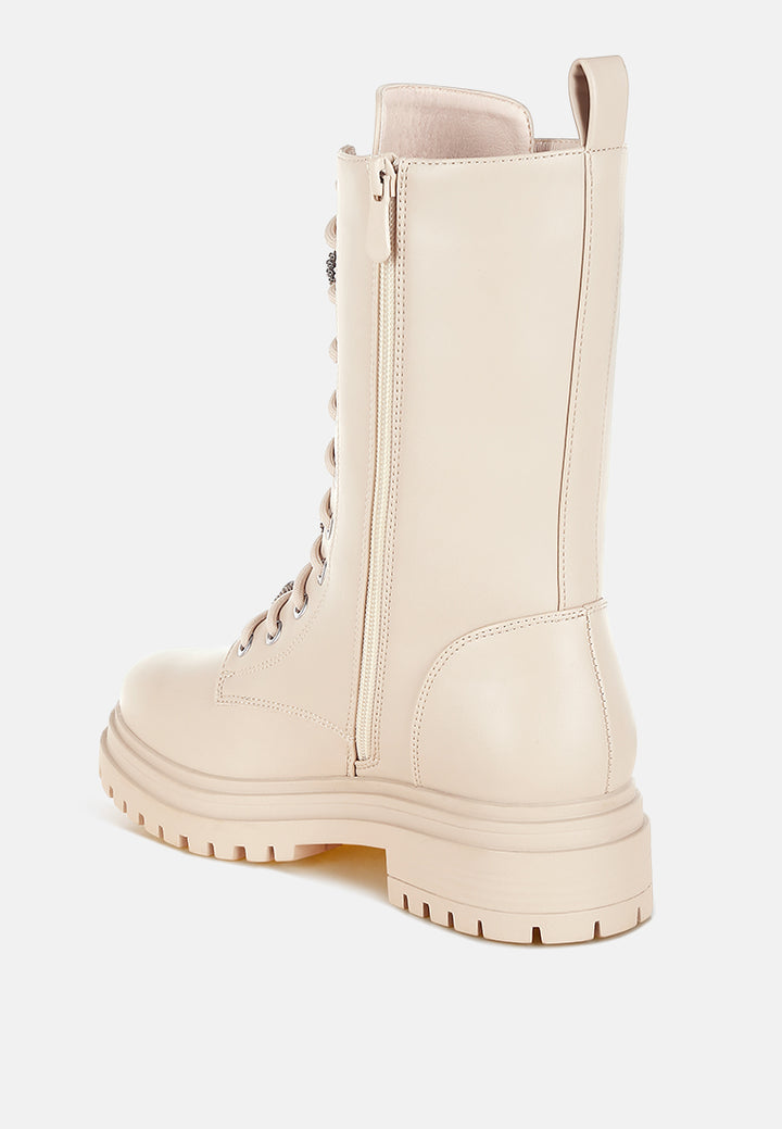 rhinestone jewelled chunky boots by ruw#color_beige