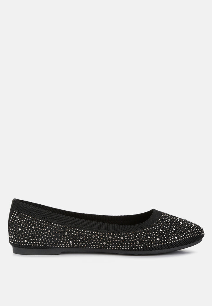 rhinestones embellished ballet flats by ruw#color_black