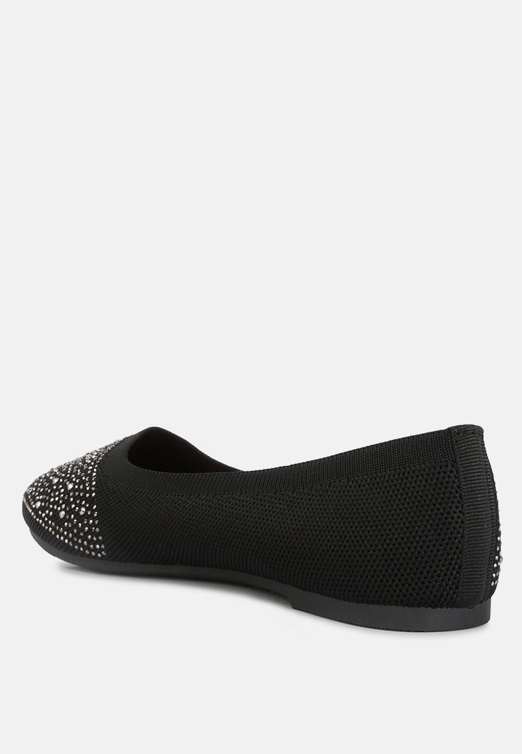 rhinestones embellished ballet flats by ruw#color_black