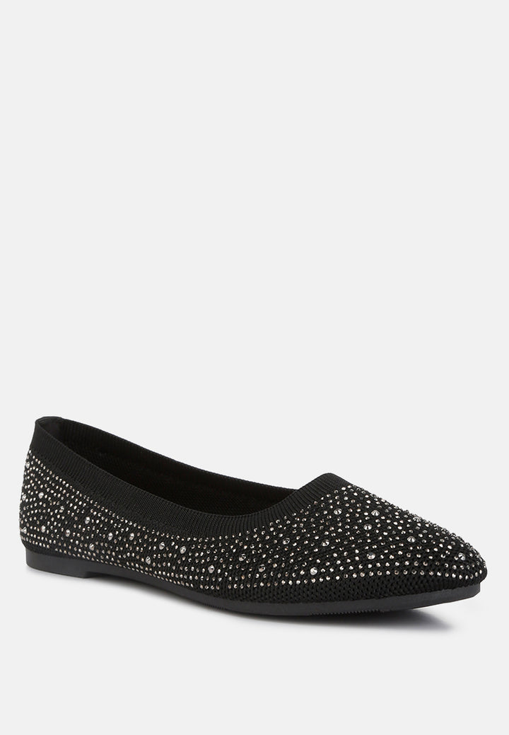 rhinestones embellished ballet flats by ruw#color_black