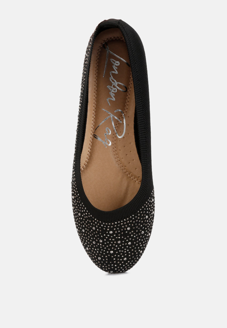 rhinestones embellished ballet flats by ruw#color_black