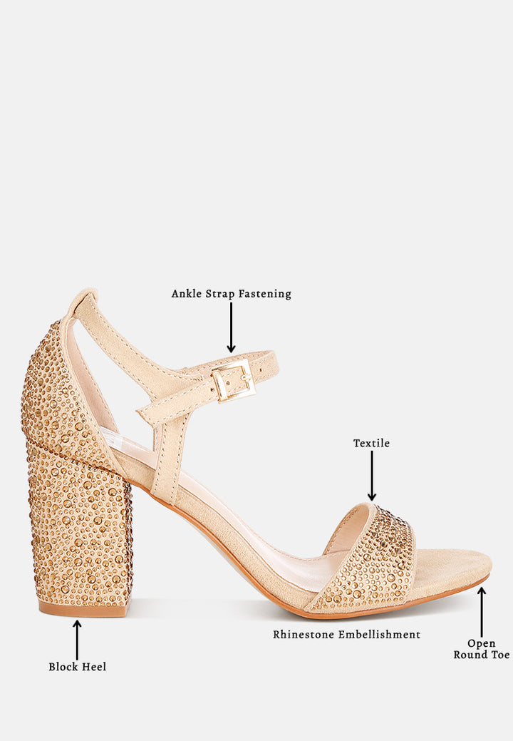 rhinestones embellished sandals by ruw#color_beige