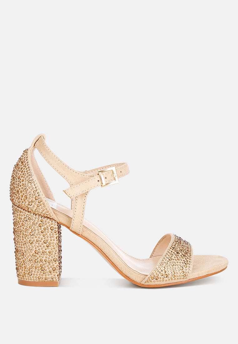 rhinestones embellished sandals by ruw#color_beige