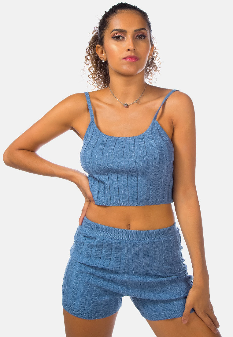 rib knit spaghetti crop top#color_denim