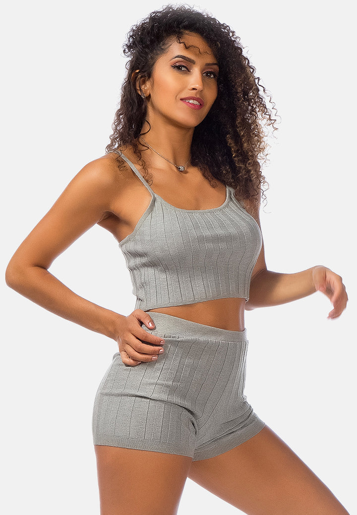 rib knit spaghetti crop top#color_heather-grey