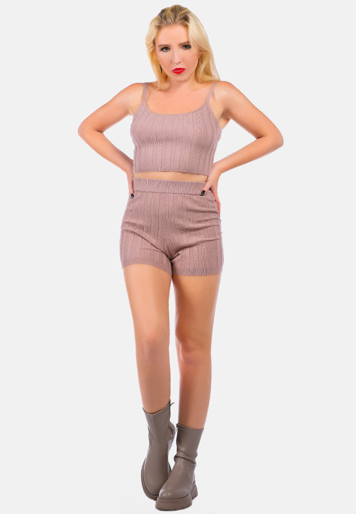 rib knit spaghetti crop top#color_mocha