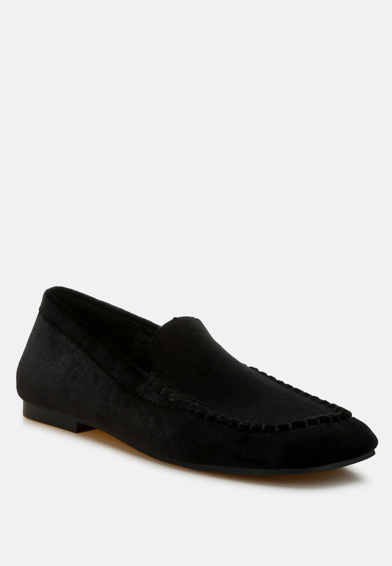 velvet flat loafers by ruw#color_black