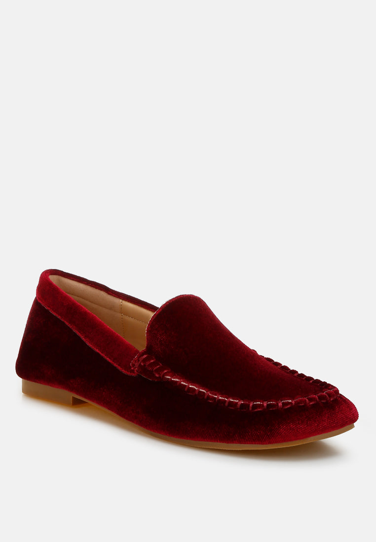 velvet flat loafers by ruw#color_burgundy