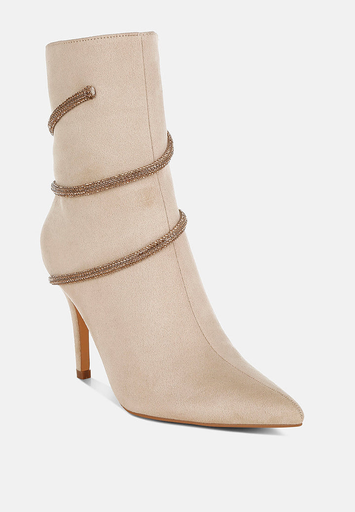 rhinestone wrap-around stiletto boots by ruw#color_beige