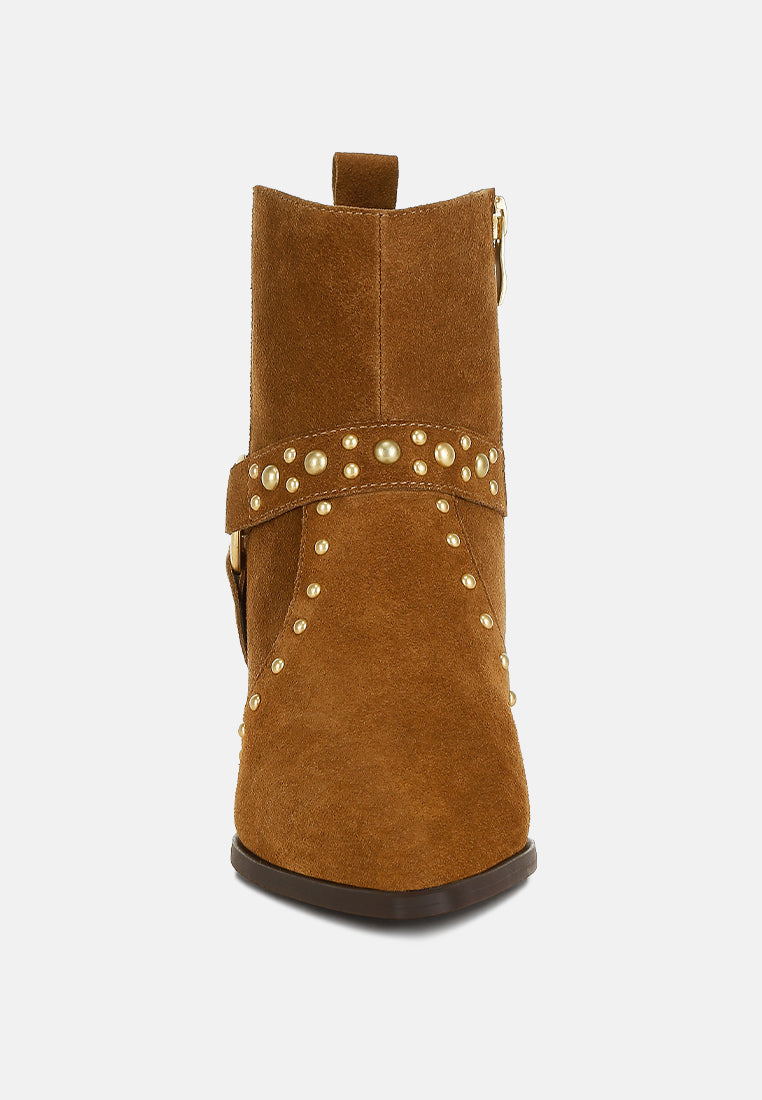 studded suede ankle boots by ruw#color_taupe