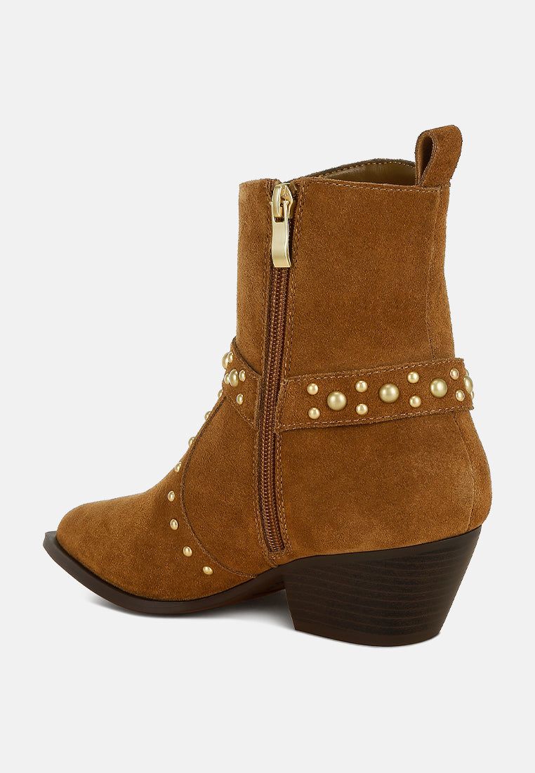 studded suede ankle boots by ruw#color_taupe