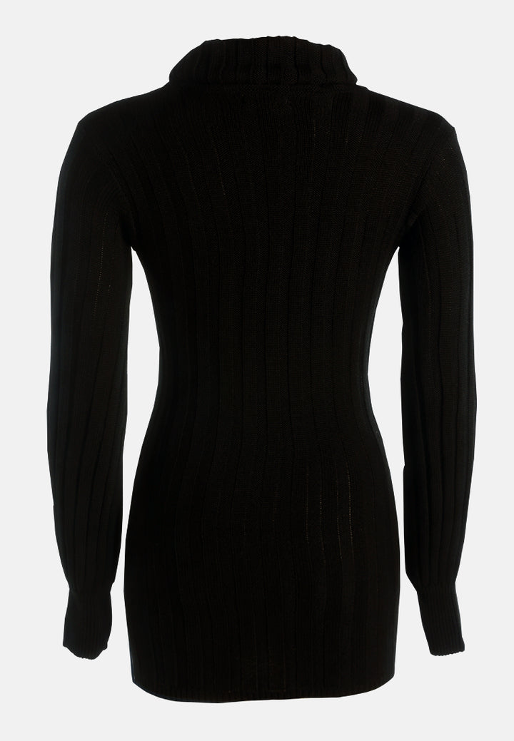 roll neck bodycon mini dress by ruw#color_black