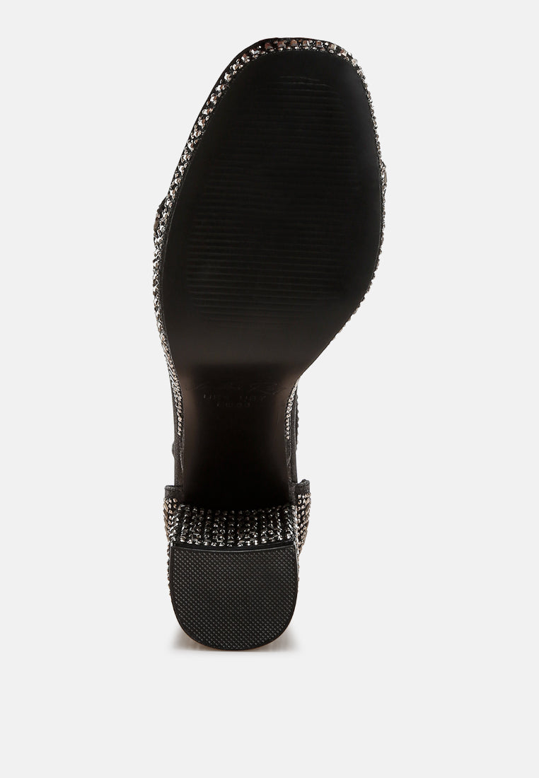 ronan rhinestones embellished block sandals#color_black