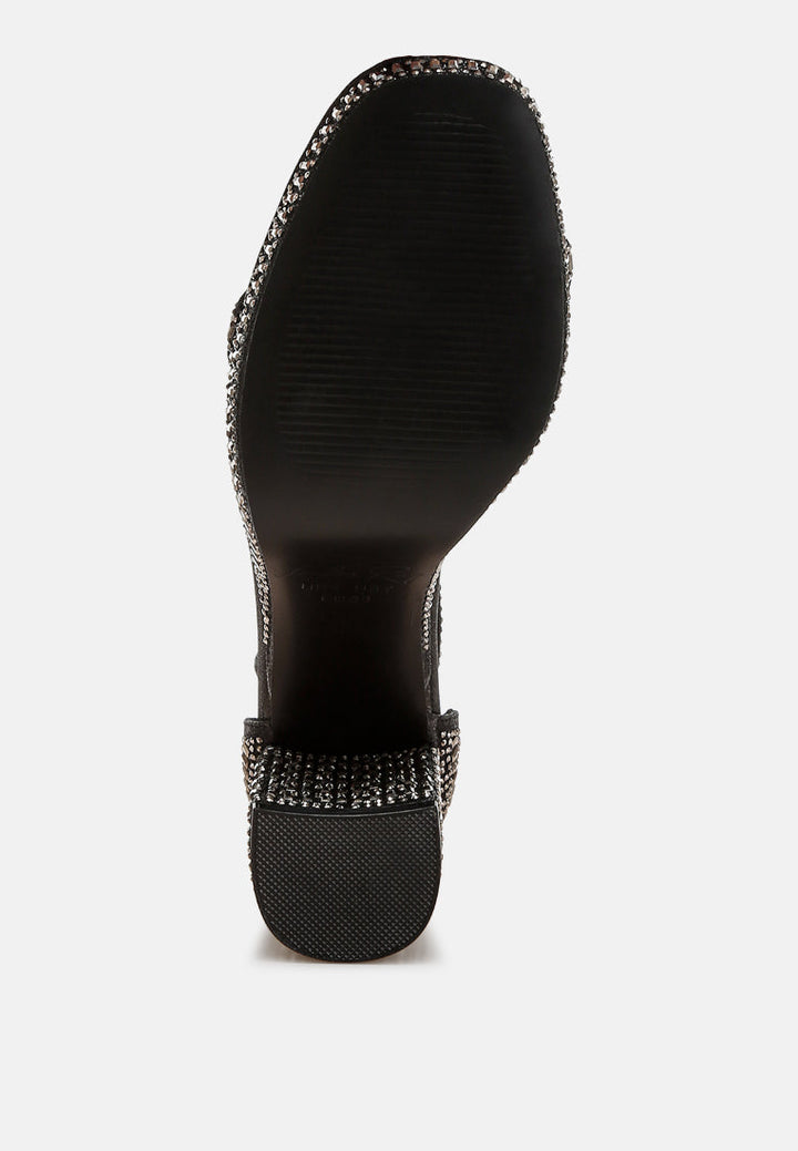 ronan rhinestones embellished block sandals#color_black