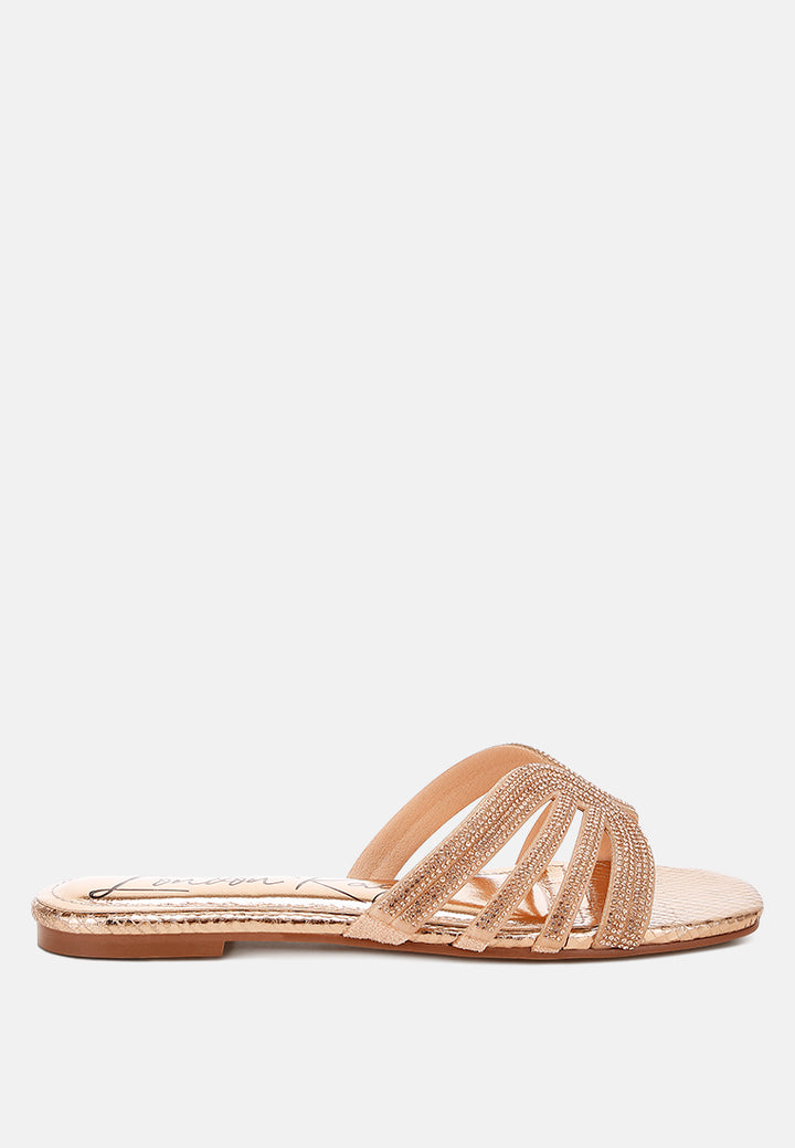 dindy rhinestone cut out flats#color_rose-gold