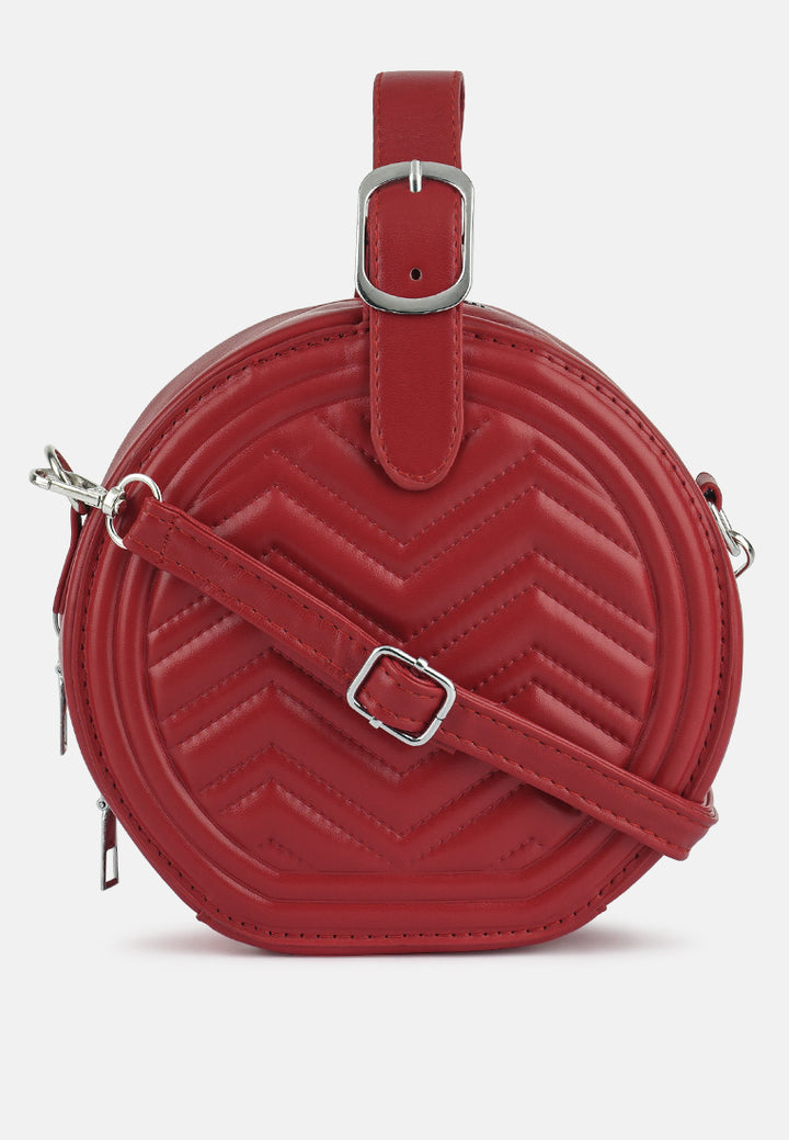 round quilted sling bag#color_red