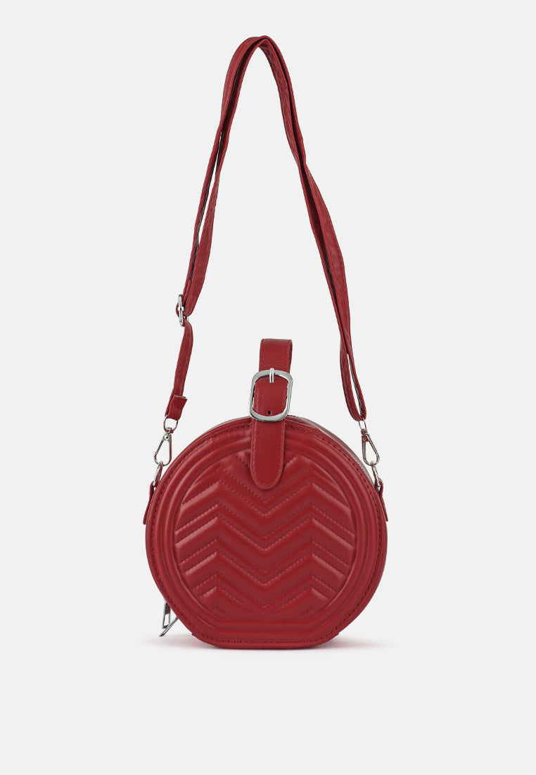 round quilted sling bag#color_red