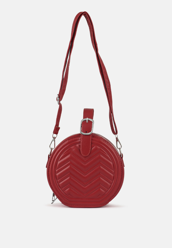round quilted sling bag#color_red