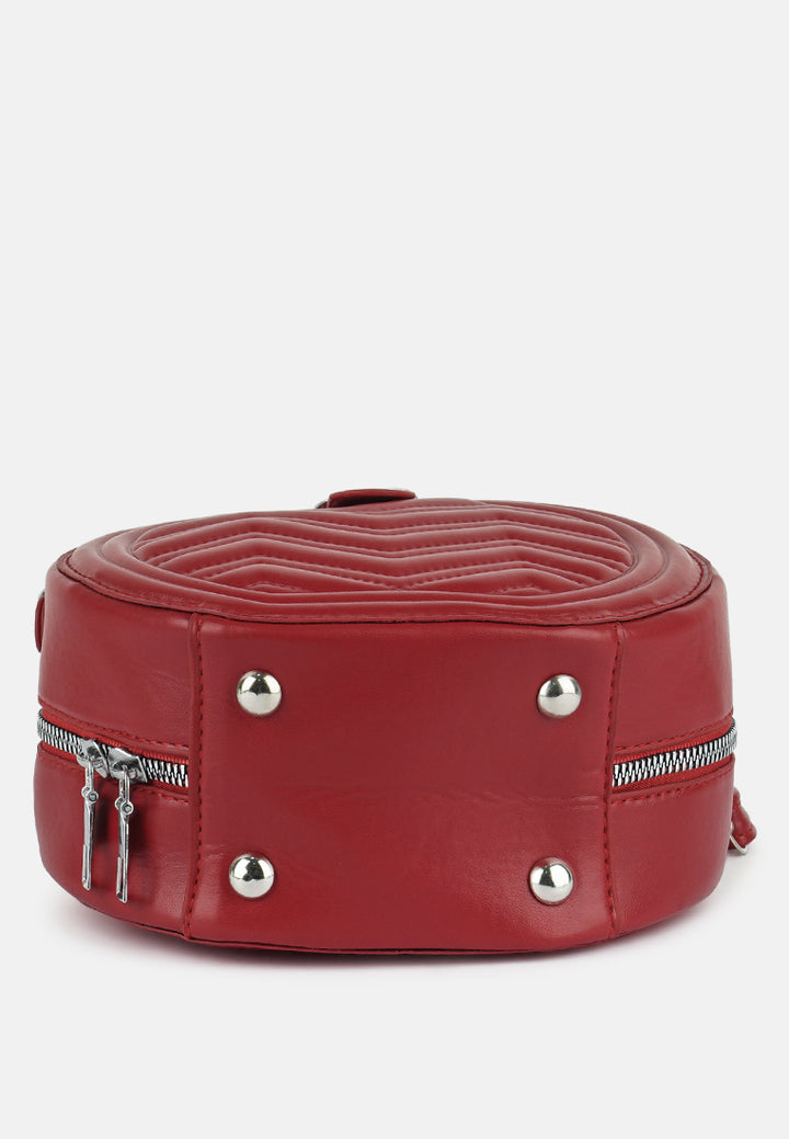 round quilted sling bag#color_red