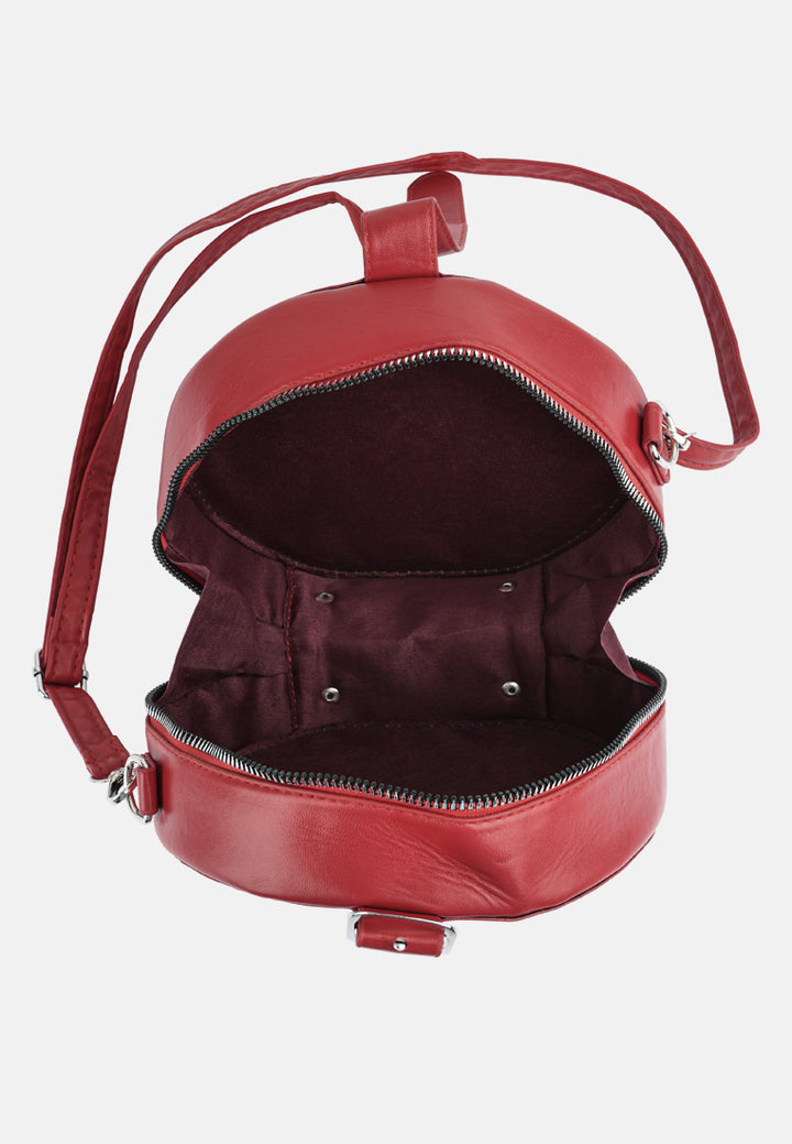 round quilted sling bag#color_red