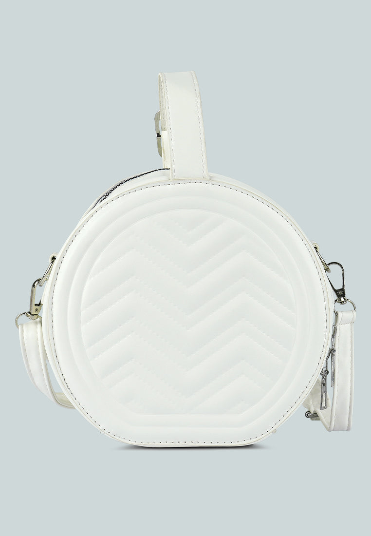 round quilted sling bag#color_white