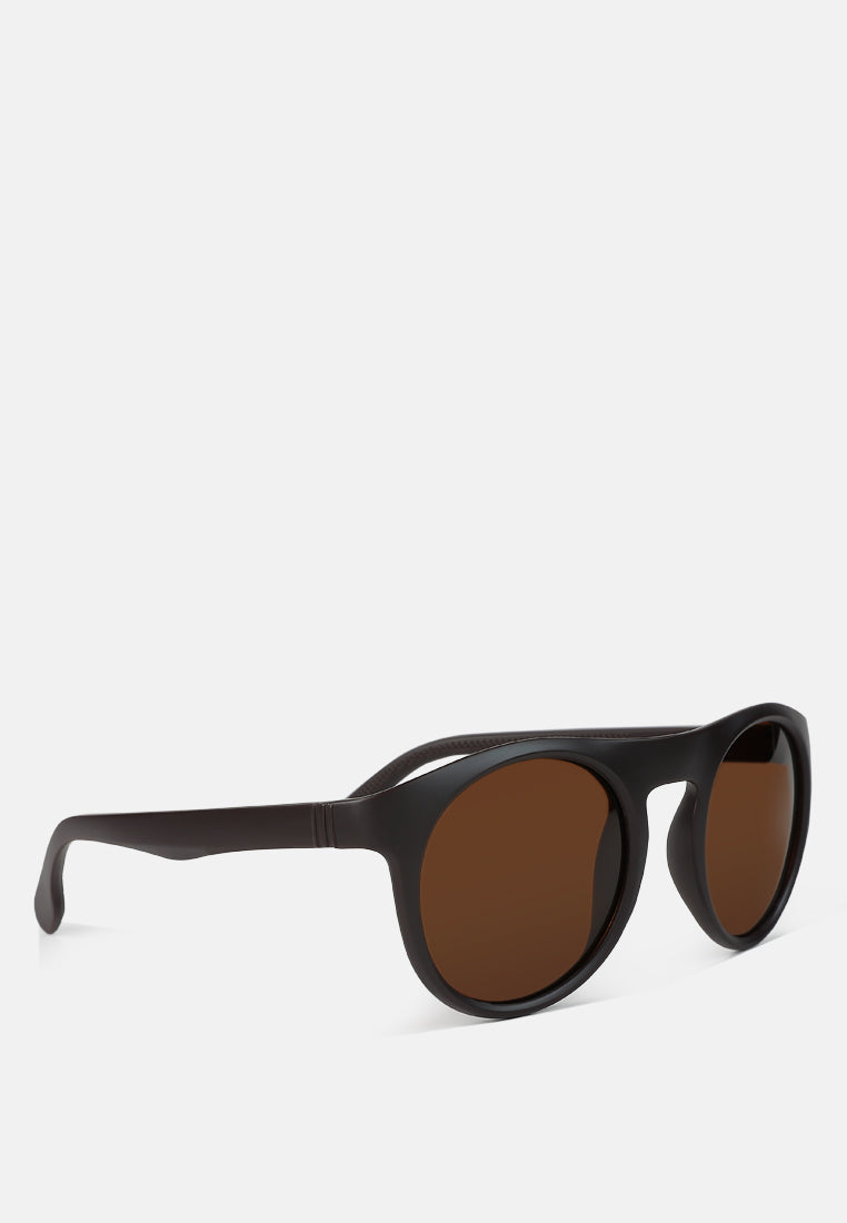 round flat sunglasses by ruw#color_brown