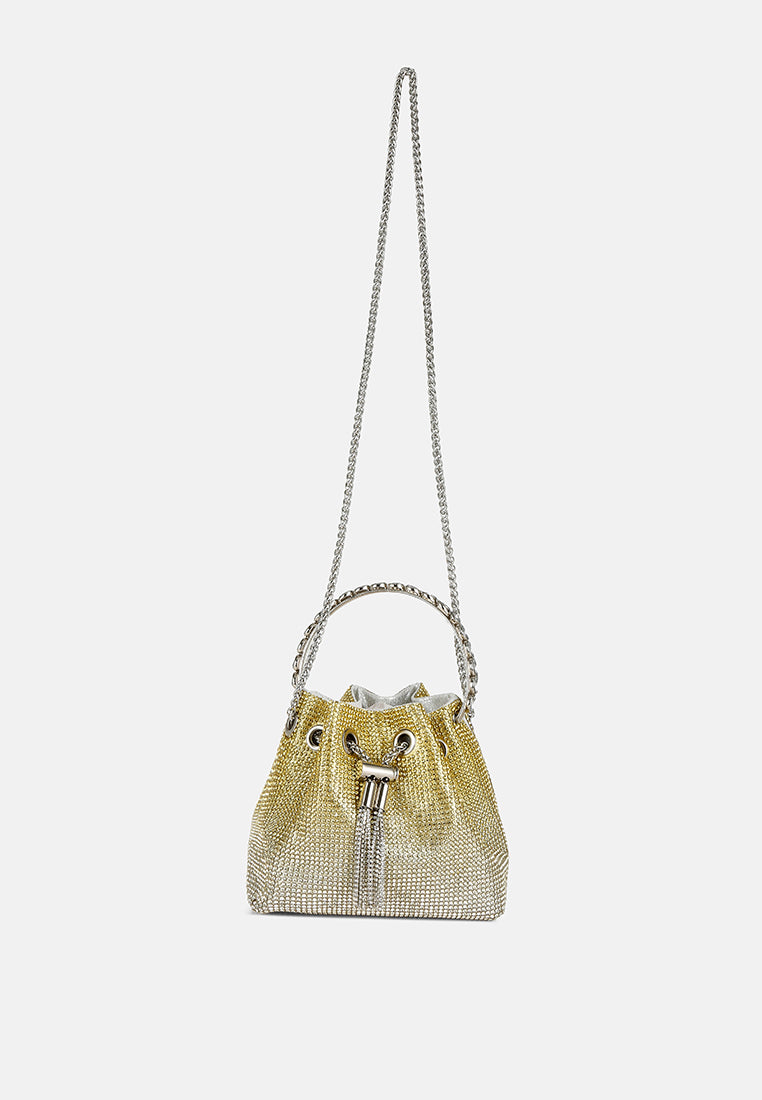 round handle rhinestone bucket bag by ruw#color_green