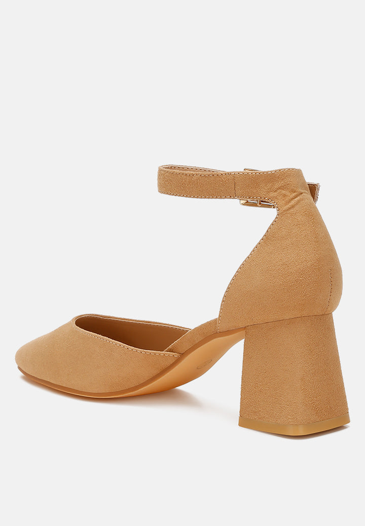 microfiber block heel sandals by ruw#color_beige