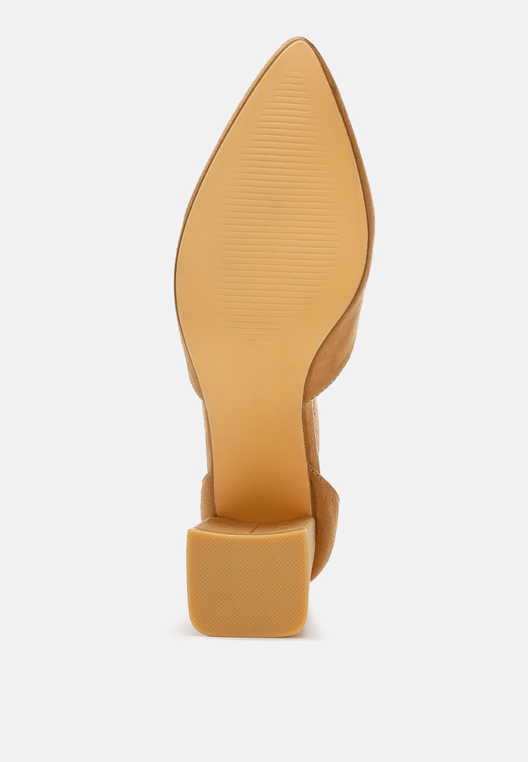 microfiber block heel sandals by ruw#color_beige