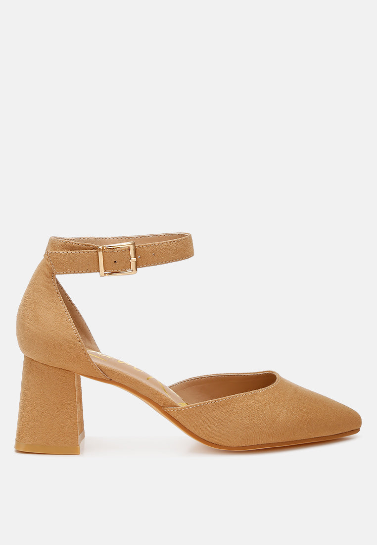 microfiber block heel sandals by ruw#color_beige