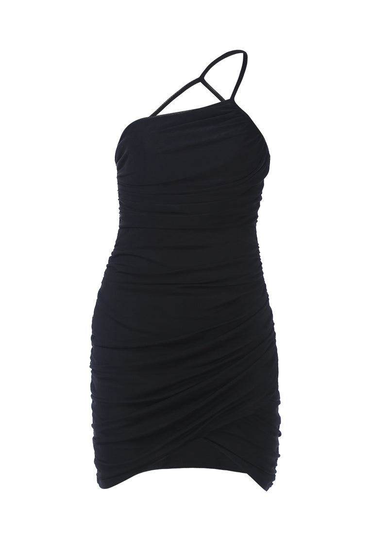 ruched bodycon mini dress by ruw#color_black