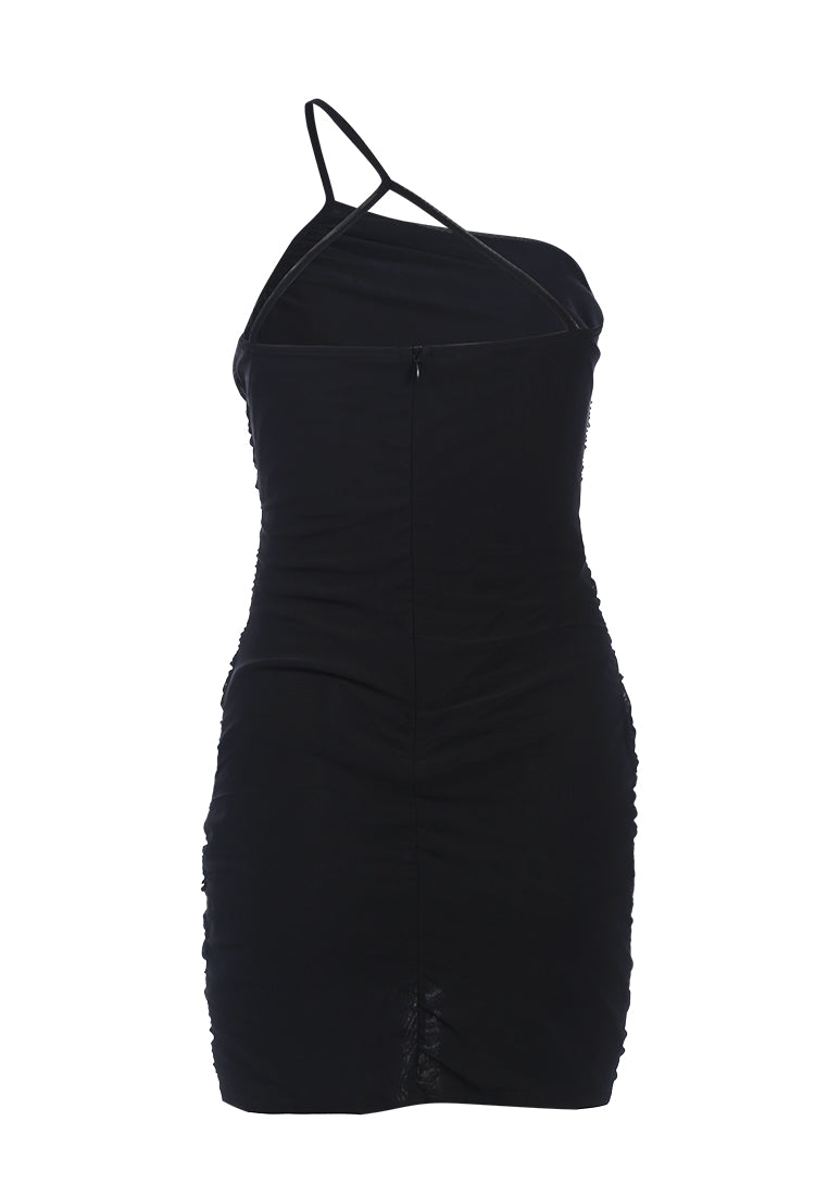 ruched bodycon mini dress by ruw#color_black