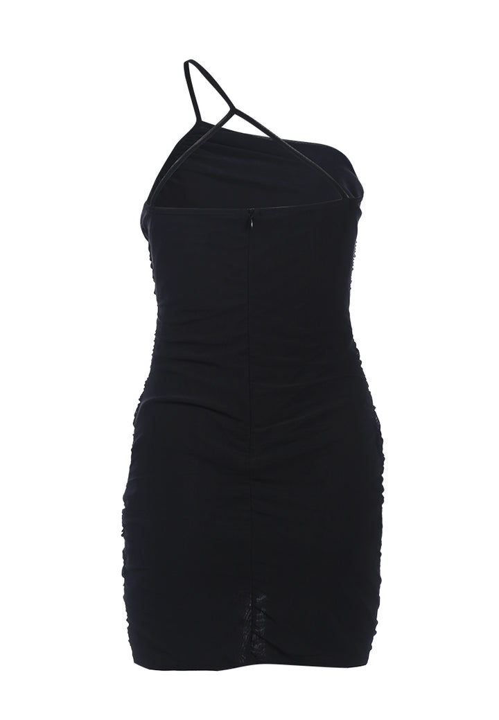ruched bodycon mini dress by ruw#color_black