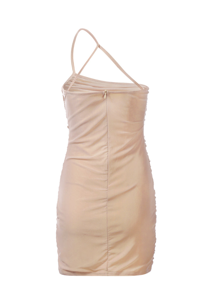 ruched bodycon mini dress by ruw#color_nude